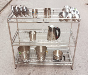 ke inox 3 tang cong nghiep nha bep hinh anh 1 | Inox dân dụng Toán Huệ