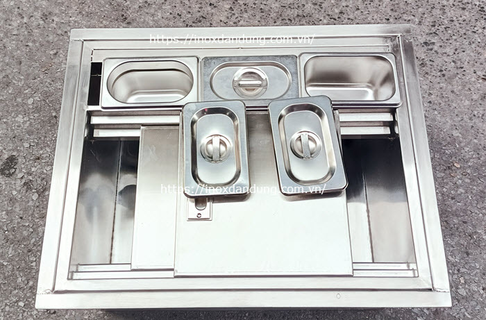 thung da inox co 3 khay topping gia re Hinh anh 2 | Inox dân dụng Toán Huệ