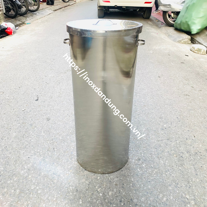 Thung inox tron 304 2 | Inox dân dụng Toán Huệ