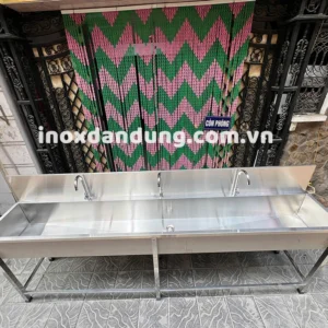 Chậu rửa inox công nghiệp làm bằng hộp inox 25x25