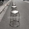 Mặt trước của hàng ghế inox chân tròn