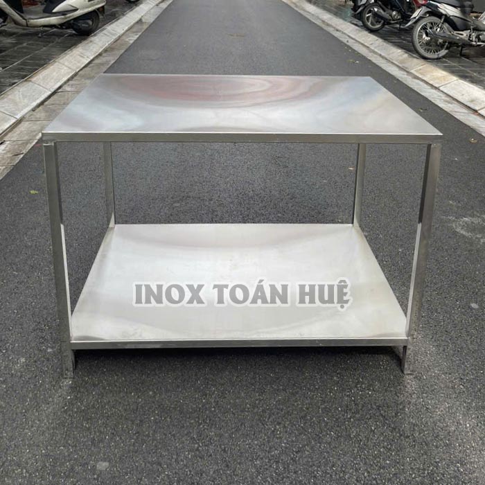 Kệ inox 2 tầng nhà bếp 14 Mặt trước của kệ inox 2 tầng nhà bếp