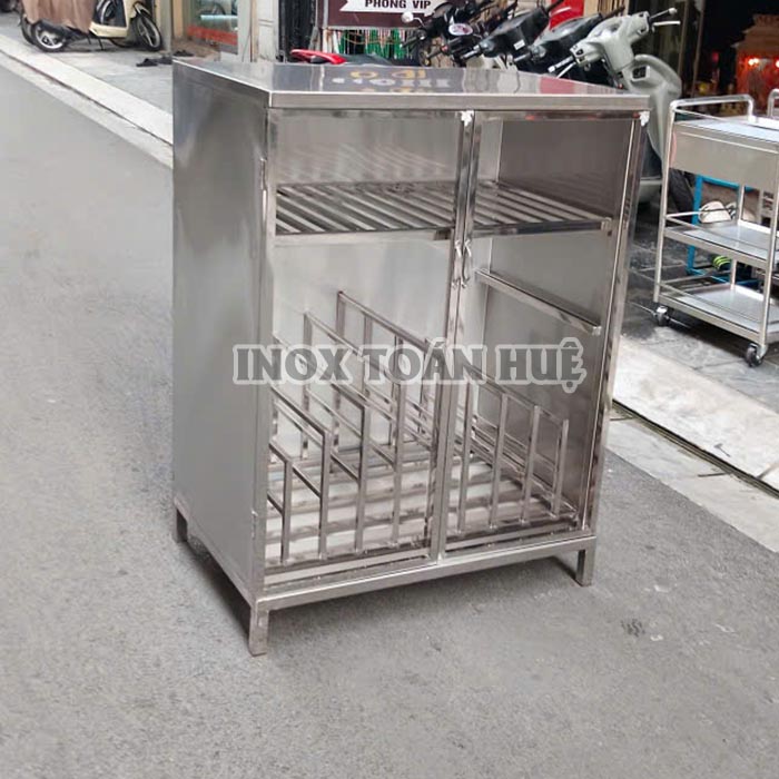 Tủ cắm dao thớt inox 14 Mặt trước của tủ cắm dao thớt inox