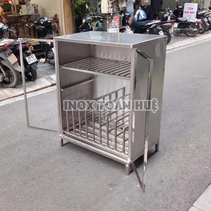 Tủ cắm dao thớt inox 15 Mặt trước mở của tủ cắm dao thớt inox