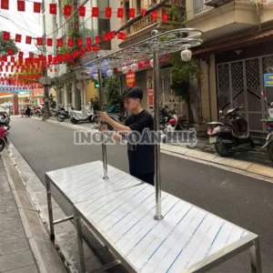 Giá treo ly inox cho quầy bar 7 Gia treo ly inox 304 | Inox dân dụng Toán Huệ