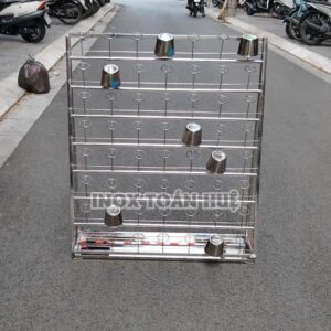 Kệ úp cốc inox 8 tầng