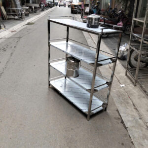 Kệ inox 4 tầng mặt phẳng
