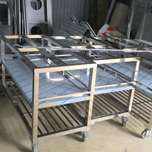 Kệ inox 3 tầng có bánh xe