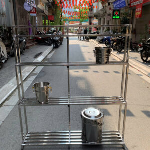 Kệ inox 4 tầng có nan 