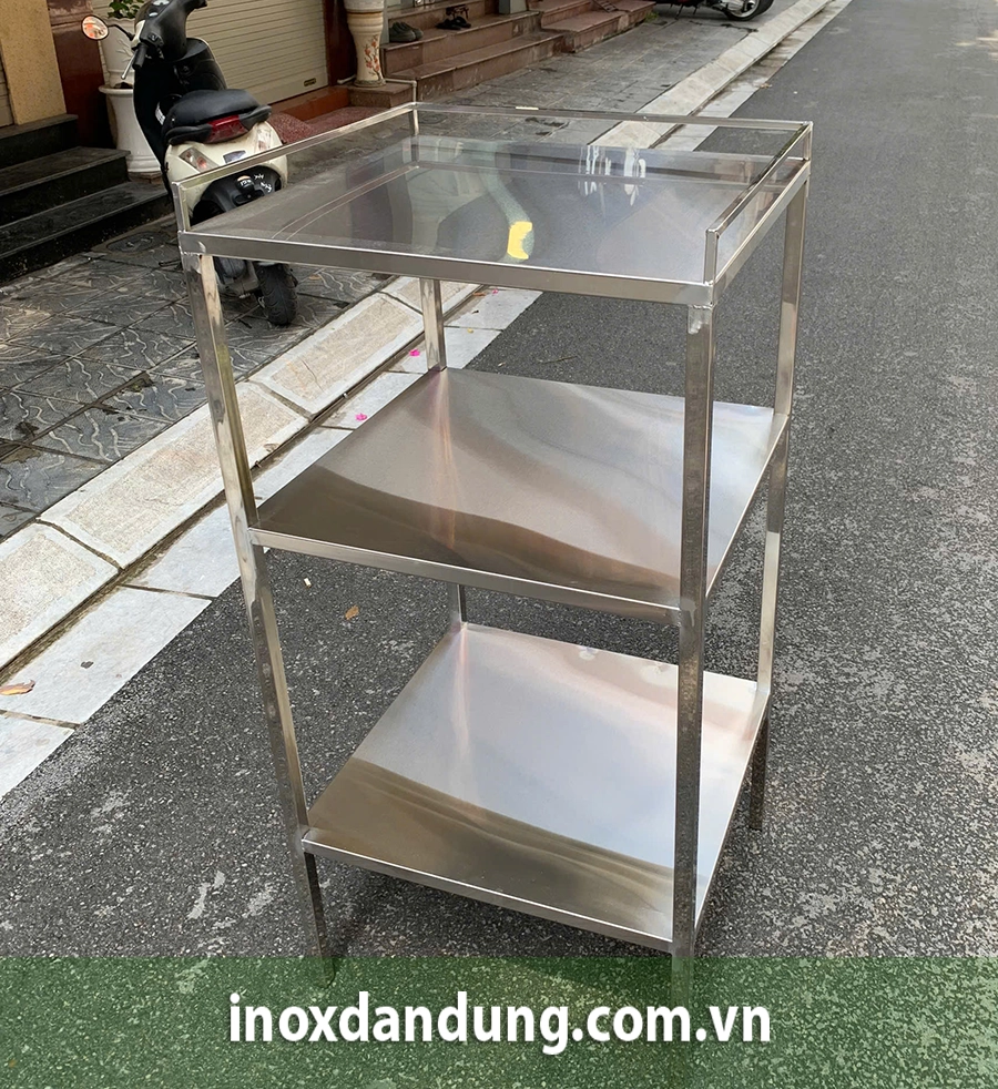 Kệ Inox 3 Tầng Theo Yêu Cầu 10 ke inox 3 | Inox dân dụng Toán Huệ