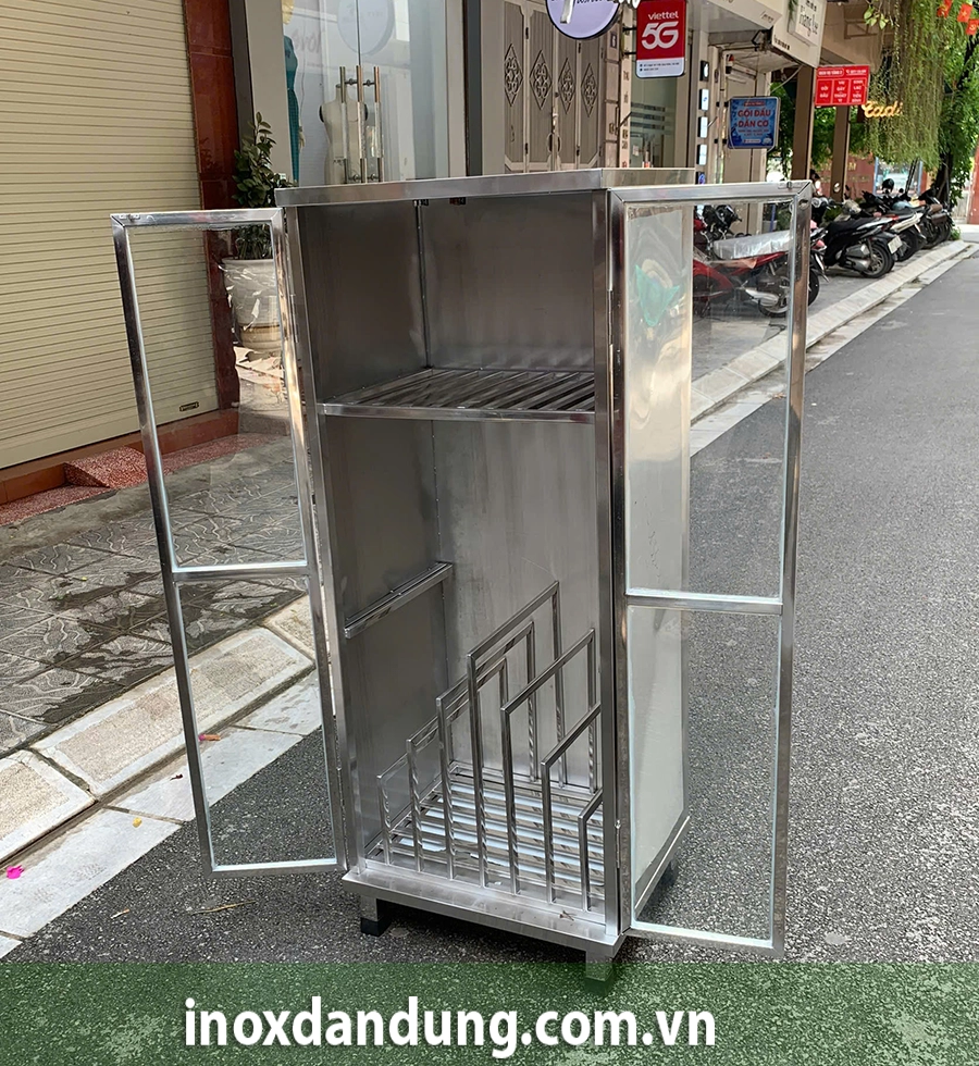 Tủ Đựng Đồ Inox Cho Nhà Bếp 9 tu dung inox 2 p | Inox dân dụng Toán Huệ